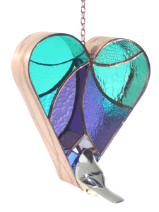 Hearts Intertwined bird feeder shown in Bright color combination